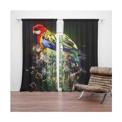 Sablio Závěs Barevný papoušek: 2ks 140x250cm – Hledejceny.cz