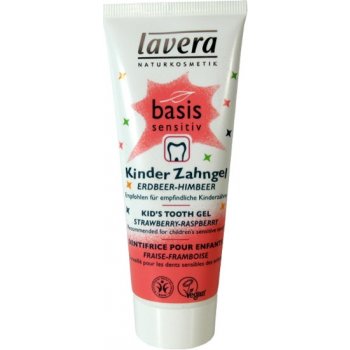 Lavera Basis Sensitiv dětská zubní pasta s příchutí jahod a malin 75 ml