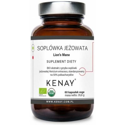 Kenay Hericium erinaceus lion's mane bio 60 kapslí – Hledejceny.cz