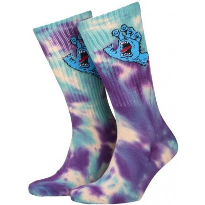 Santa Cruz ponožky Screaming Hand Tie Dye Sock Oat/Purple/Aqua Tie dye – Zboží Mobilmania