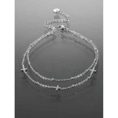 Prosperk Náramek na nohu z chirurgické oceli s křížky stříbrná S1031 – Hledejceny.cz