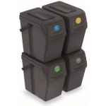 PROSPERPLAST Sada 4 odpadkových košů SORTIBOX II 4 x 25 l šedý kámen – Zboží Mobilmania