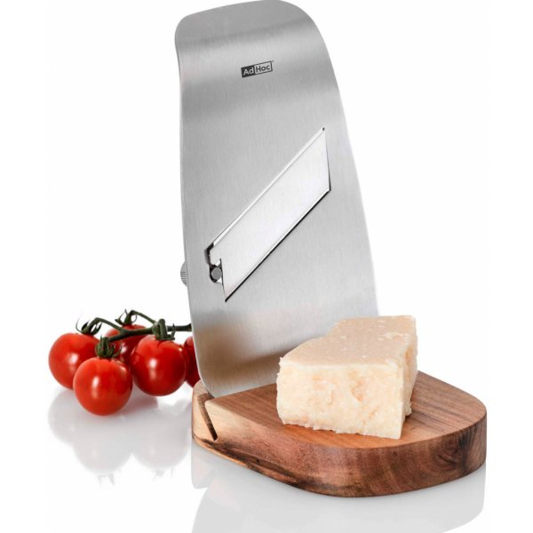 ADHOC Tufo 17 cm – ruční, ocelové, kuchyňské struhadlo na lanýže a sýr s prkýnkem