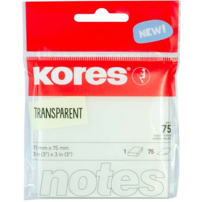 Kores Samolepicí bloček transparentní - 75 x 75 mm / 75 lístků – Hledejceny.cz