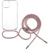 Pouzdro a kryt na mobilní telefon Apple FIXED Pure Neck s růžovou šňůrkou na krk Apple iPhone 14 FIXPUN-928-PI