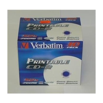 Verbatim CD-R 700MB 52x, printable, jewel, 10ks (43325)