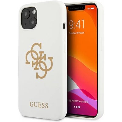 Pouzdro Guess iPhone 13 mini Silicone 4G Logo bílé