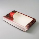 Cake Star Vánoční krabice na cukroví červená s ozdobami (36 x 22 x 5 cm) – Zboží Mobilmania