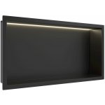 CERANO - Zápustná polička/nika do obkladu s LED osvětlením - černá matná - 60x30x10 cm – Zboží Dáma