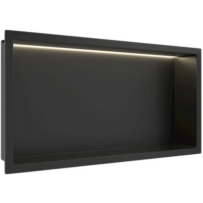 CERANO - Zápustná polička/nika do obkladu s LED osvětlením - černá matná - 60x30x10 cm – Zboží Dáma