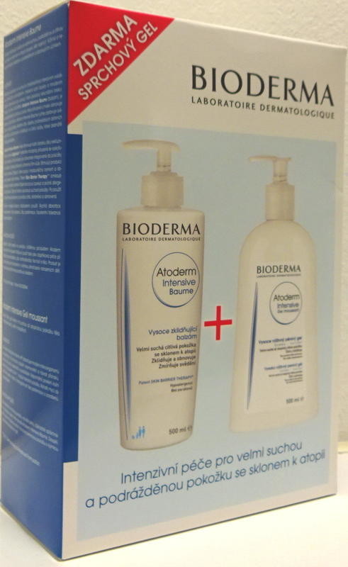 Bioderma Atoderm Intensive Baume 500 ml + Intensive gel moussant 500 ml dárková sada