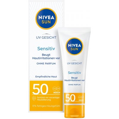 NIVEA Sun Pleťový krém na opalování Sensitive SPF50 50 ml – Hledejceny.cz