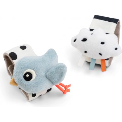 Done BY Deer Set 2ks chrastítek na zápěstí Happy Clouds Modré – Zboží Dáma