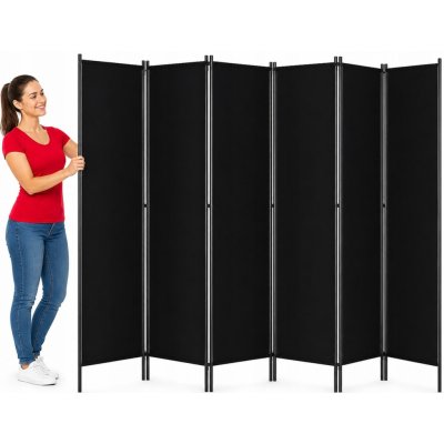 Shumee 6dílný paraván černý 300 x 180 cm – Zbozi.Blesk.cz
