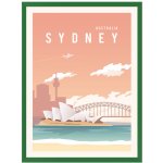 Plakát City of Sydney_2 40X50 cm + zelený rám