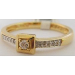Klenoty Budín diamantový zásnubní prsten ze žlutého zlata DIA 3811293