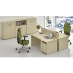 NABYTEK-DESIGNOVY.CZ - ZE 2.6 12 Sestava kancelářského nábytku Komfort 2.6 javor – Zboží Dáma