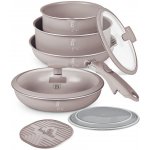BERLINGERHAUS Sada nádobí s titanovým povrchem 9 ks Taupe Collection BH-8255 – Zboží Mobilmania