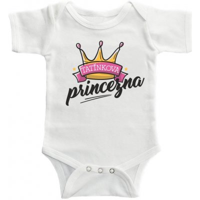 Dětské BODY TATÍNKOVA PRINCEZNA Černá Růžová bodýčko BÍLÉ – Zboží Dáma