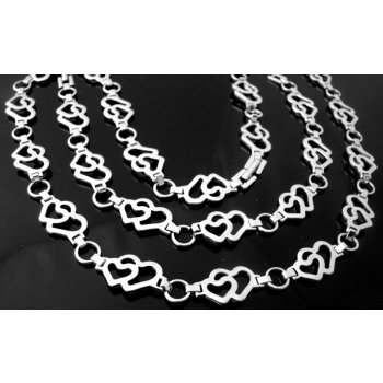 Steel Jewelry Řetízek srdíčka z chirurgické oceli NH13055