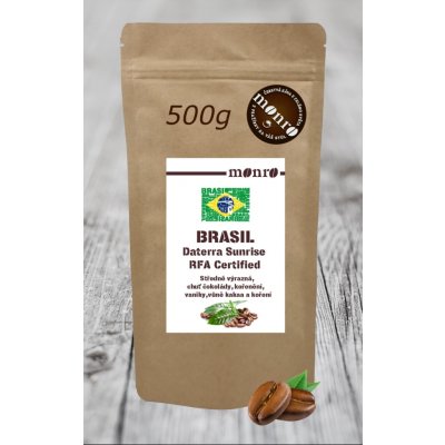 Pražírna Káva Monro Brasil Daterra Sunrise RFA Certified zrnková 100% Arabika Monro 0,5 kg – Hledejceny.cz