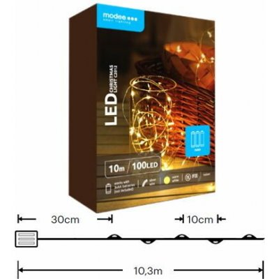 Modee ML-C2012 100LED 10m nano vánoční řetěz, 3xAA teplá IP20 – Hledejceny.cz