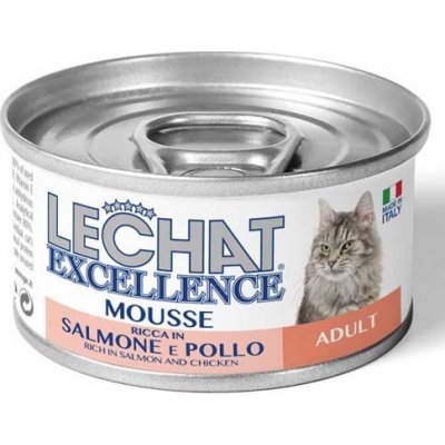 Monge Lechat Excellence MOUSSE Pěna s lososem a kuřecím masem pro dospělé kočky 85 g – Zboží Mobilmania