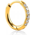 Troli Pozlacená kruhová single náušnice se zirkony VHLLE2008G – Zboží Mobilmania