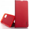 Pouzdro a kryt na mobilní telefon Pouzdro Vennus Book Carbon Samsung Galaxy A71 A715 Červené