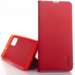 Pouzdro Vennus Book Carbon Samsung Galaxy A71 A715 Červené – Zboží Mobilmania