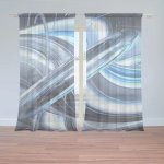 Sablio Záclony Modrá abstrakce: 2ks 150x250cm – Zboží Mobilmania