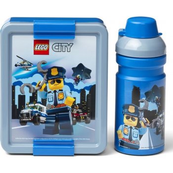LEGO® svačinový set City modrý box + láhev