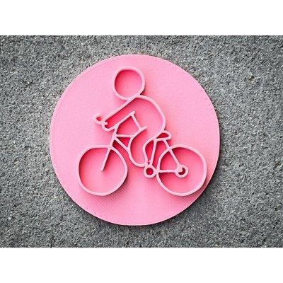 TVOŘÍTKO Cyklista - razítko Rozměr: 7 cm, + Vykrajovátko: Ano – Zboží Mobilmania
