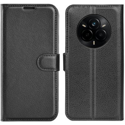 Litchi knížkové pouzdro na Realme 14 Pro+ 5G - černé – Zboží Živě