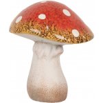 Bílo-červená keramická dekorace houba Muchomůrka M 13*13*15 cm Clayre & Eef – Sleviste.cz