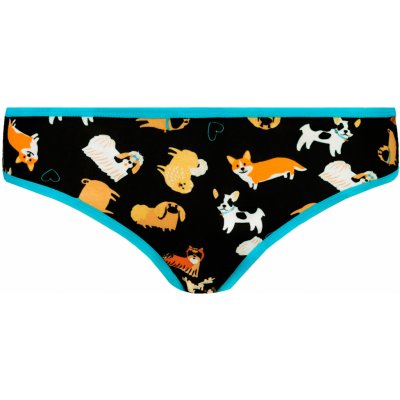 Frogies Dámské kalhotky Frogies Dogs Love černá | světle modrá | krémová – Zboží Dáma