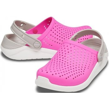 Crocs LiteRide Clog K Electric Pink White 205964 6QR J6 růžová