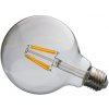 Žárovka LEDtechnics LED žárovka E27 G95 filament X8 průhledná bílá teplá 8W