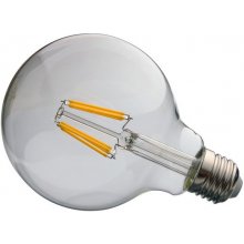 LEDtechnics LED žárovka E27 G95 filament X8 průhledná bílá teplá 8W