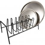 QUTTIN Držák, stojan na pokličky, talíře a víčka 8 pozic, černý 35,8x17,2x13,4 cm – Sleviste.cz