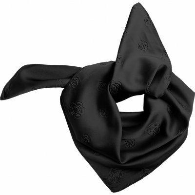 Biju dámský hedvábný čtvercový šátek YF463-37 s potiskem květin černá 7200721-2 – Sleviste.cz