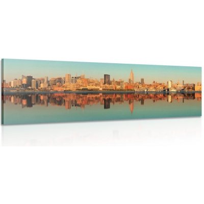 Obraz očarující New York v odrazu vody - 150x50 cm – Zboží Mobilmania