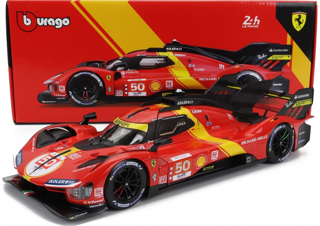 Model BBurago Ferrari 499P NR.50 Le Mans 2023 Pole Position 1:18