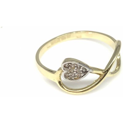 Diante Zlatý prsten s bílým kamenem 59633703 – Zboží Mobilmania