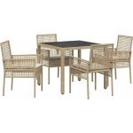 OMAXI 891082 Zahradní jídelní souprava 5 pcs Béžová Poly ratan – Hledejceny.cz