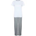 Towel City dámské dlouhé bavlněné v setu bíla šedý melír – Zboží Mobilmania