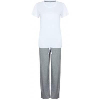 Towel City dámské dlouhé bavlněné v setu bíla šedý melír – Zboží Mobilmania