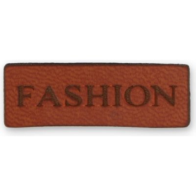 Prima-obchod Štítek eko kůže FASHION 35 x 12 mm, barva Hnědá – Zboží Dáma