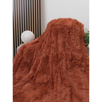 MKLuzkoviny.cz chlupatá deka Agnello terakota 200x220 – Zboží Dáma