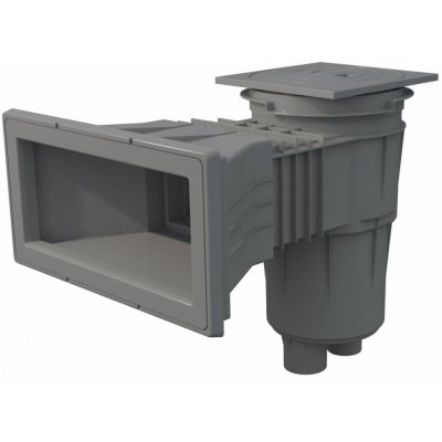 Astralpool Skimmer 17,5 l se širokým hrdlem a čtvercovým víkem, pro fóliové bazény, s mosaznými závity, světle šedý – Zboží Dáma